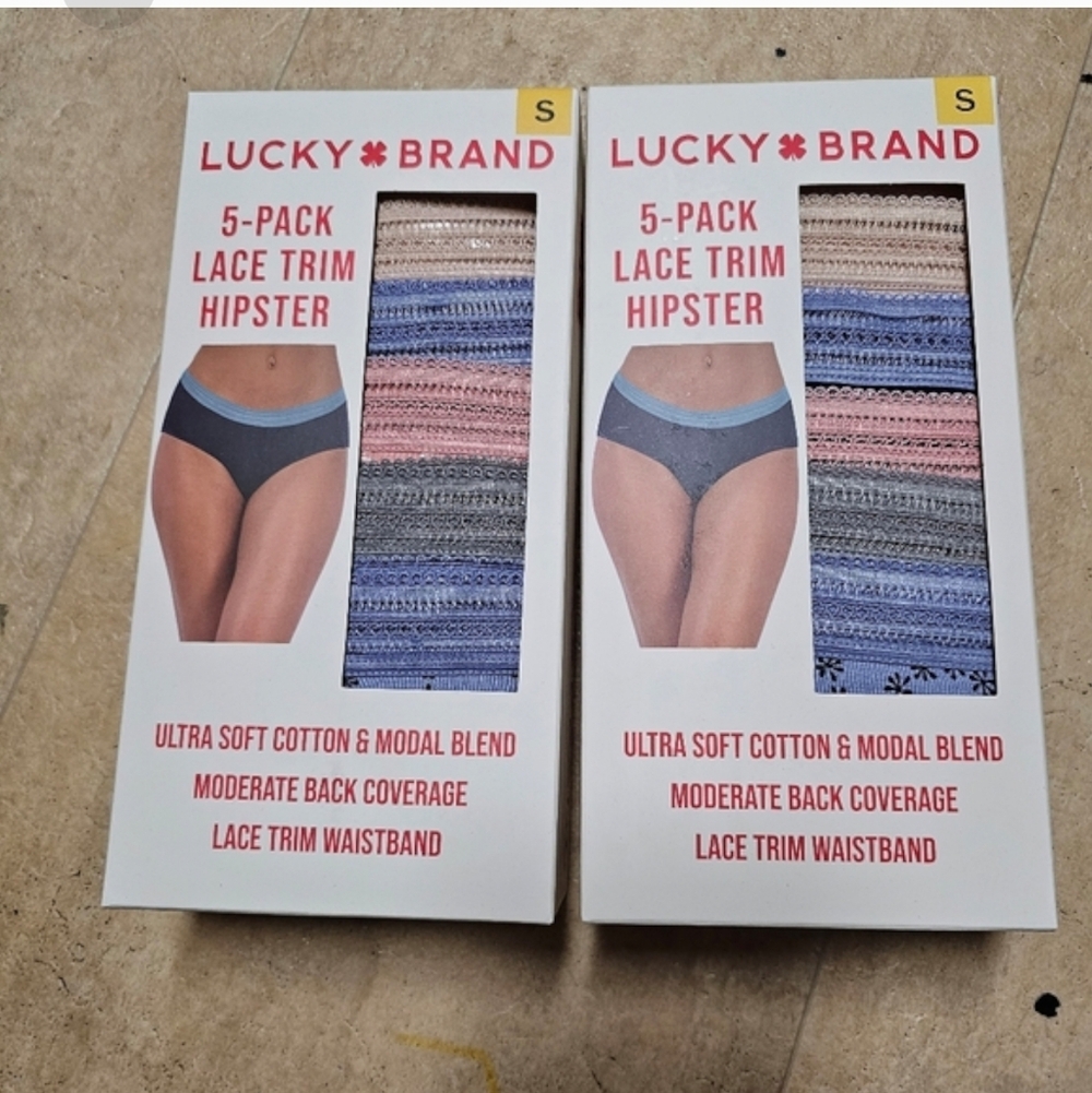 Lucky Brand Lace Trim Hipster 3-Pack - Blue, Pink, Gray